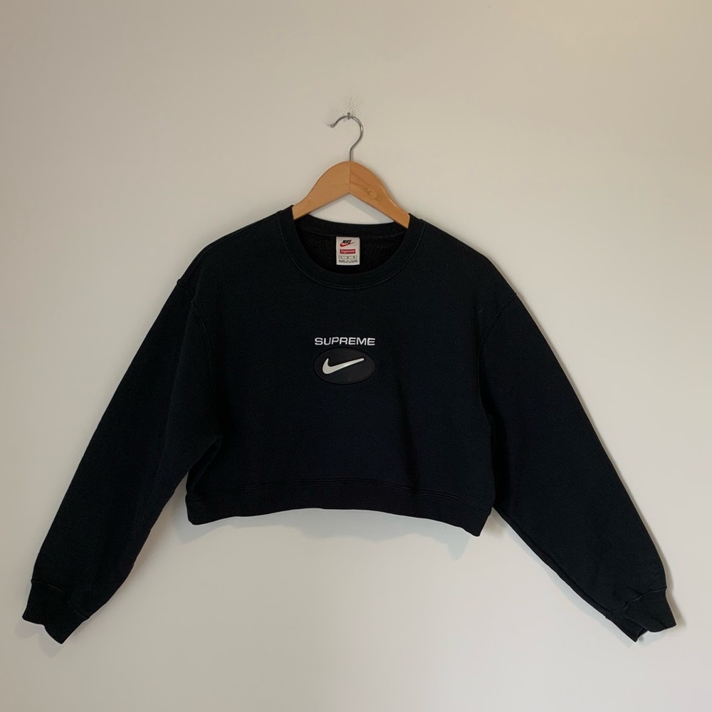 Supreme Rework Nike Jewel Crewneck Sweatshirt Black Authentic Size Large